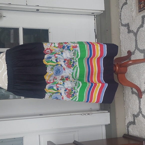 Vintage Dresses & Skirts - Handmade Vintage black skirt with floral deer design Size medium